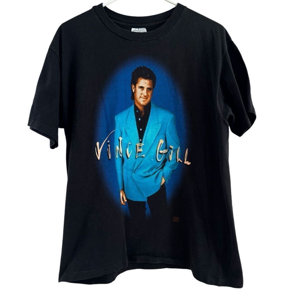 Vtg Vince Gill Winterland 1993 Hanes Double Sided Tshirt Single Stitch USA Sz‎ L
